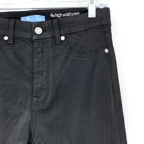 7 For All Mankind b(air) High Waist Ankle Skinny Jeans Womens Sz 28 Black Coated - Picture 4 of 9